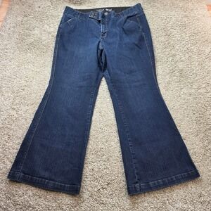 Lane Bryant Flare Jeans Womens 20 Petite Dark Wash Tighter Tummy Stretch Blue